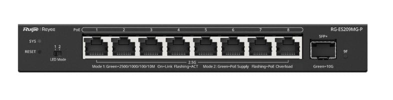 EAN 6976915003327 - Ruijie Networks RG-ES209MG-P switch Gestionado L2 2.5G Ethernet (100/1000/2500) Energía sobre Ethernet (P imagen 2