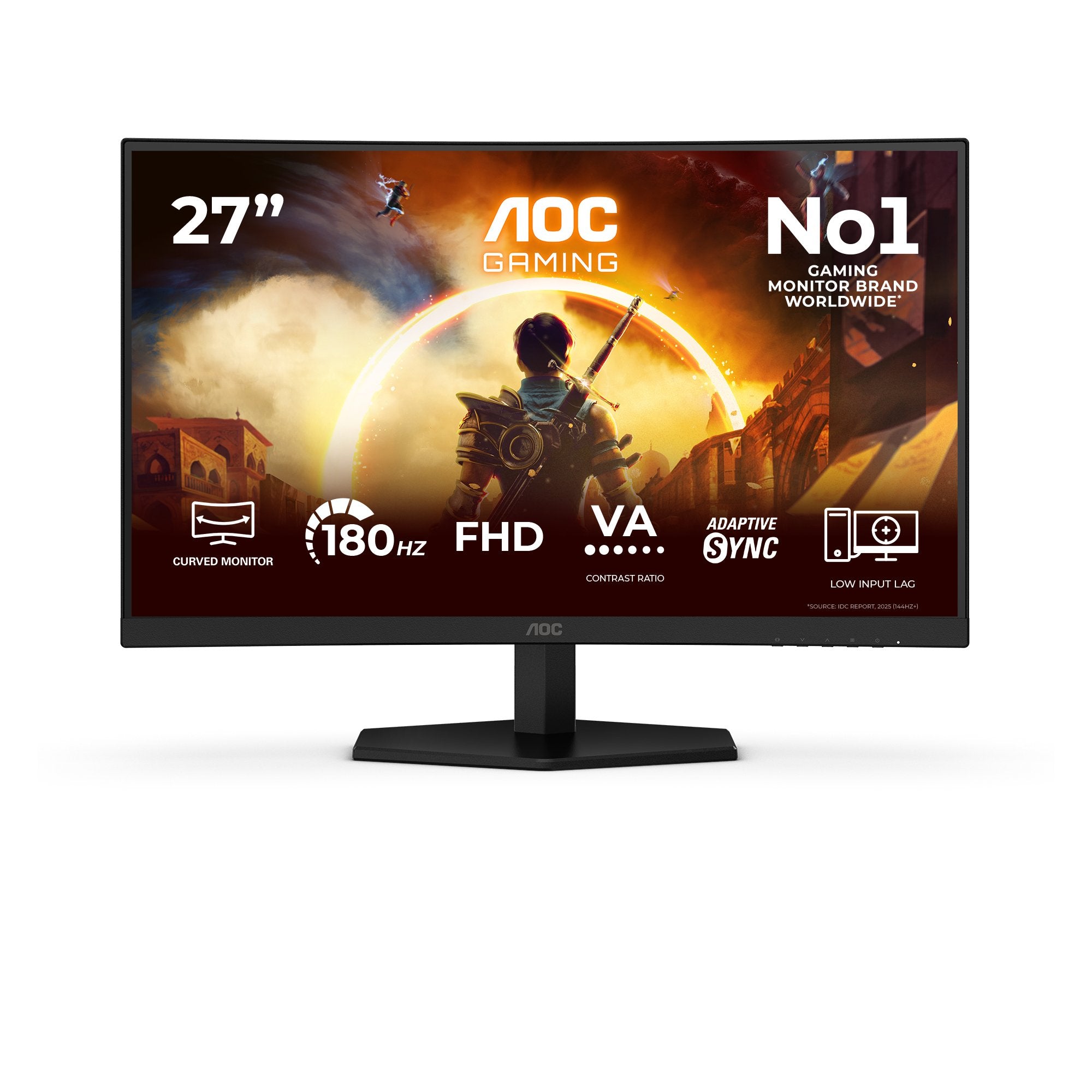 EAN 4038986183345 - AOC G4 27" IPS FHD 180Hz pantalla para PC 68,6 cm (27") 1920 x 1080 Pixeles Full HD LCD Negro, Rojo imagen 2