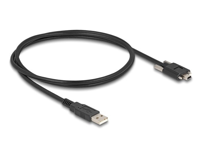 Delock 80478 Cable Usb 2.0 Tipo-A Macho A Tipo Mini-B Macho Con Tornillos 1 M Negro