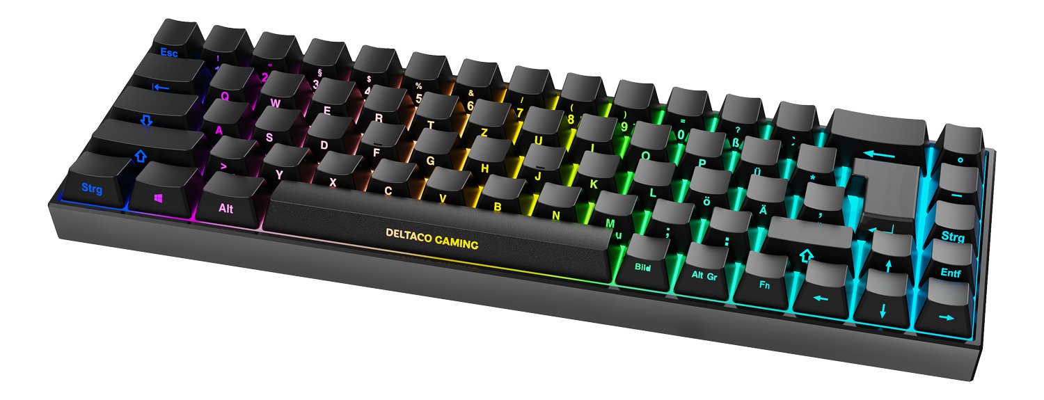 Deltaco Mech. Mini Gaming Tastatur Rgb Led Wireless Schwar