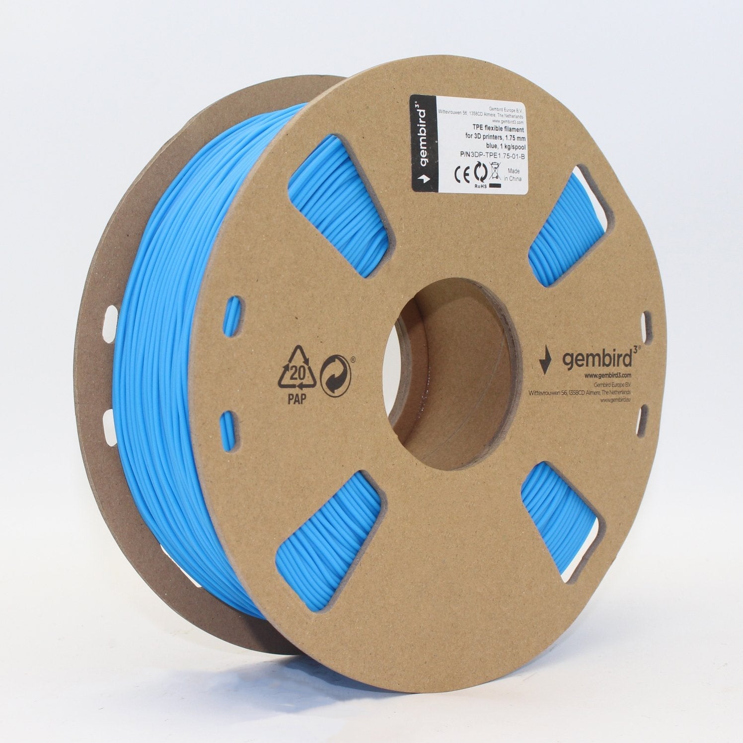 Gembird 3dp-Tpe1.75-01-B Filament Tpe Flexible Azul 1.75mm 1kg