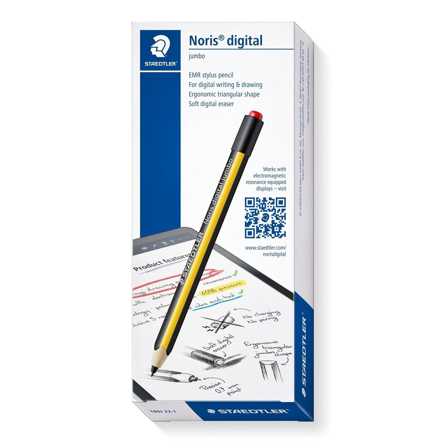 Staedtler Noris Digital Jumbo Pack De Lapiz Digital + 5 Puntas De Recambio - Superficie Antideslizante - No Necesita Carga