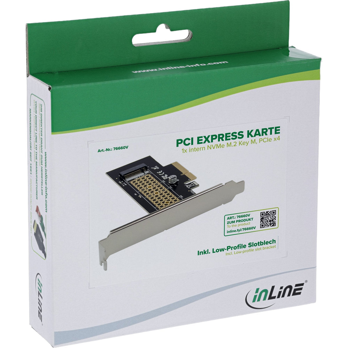 Inline Pcie Tarjeta A 1x Interno Nvme M.2 Key M - Pcie X4