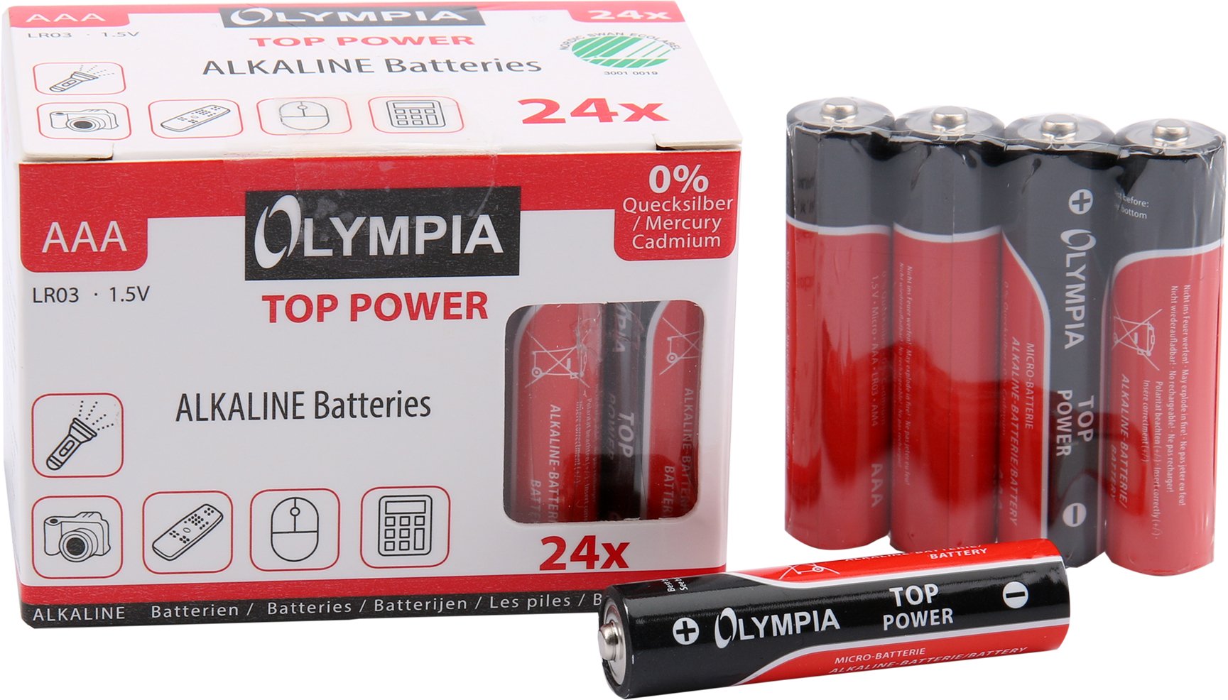 Paquete De 24 Pilas Alcalinas Olympia Aaa