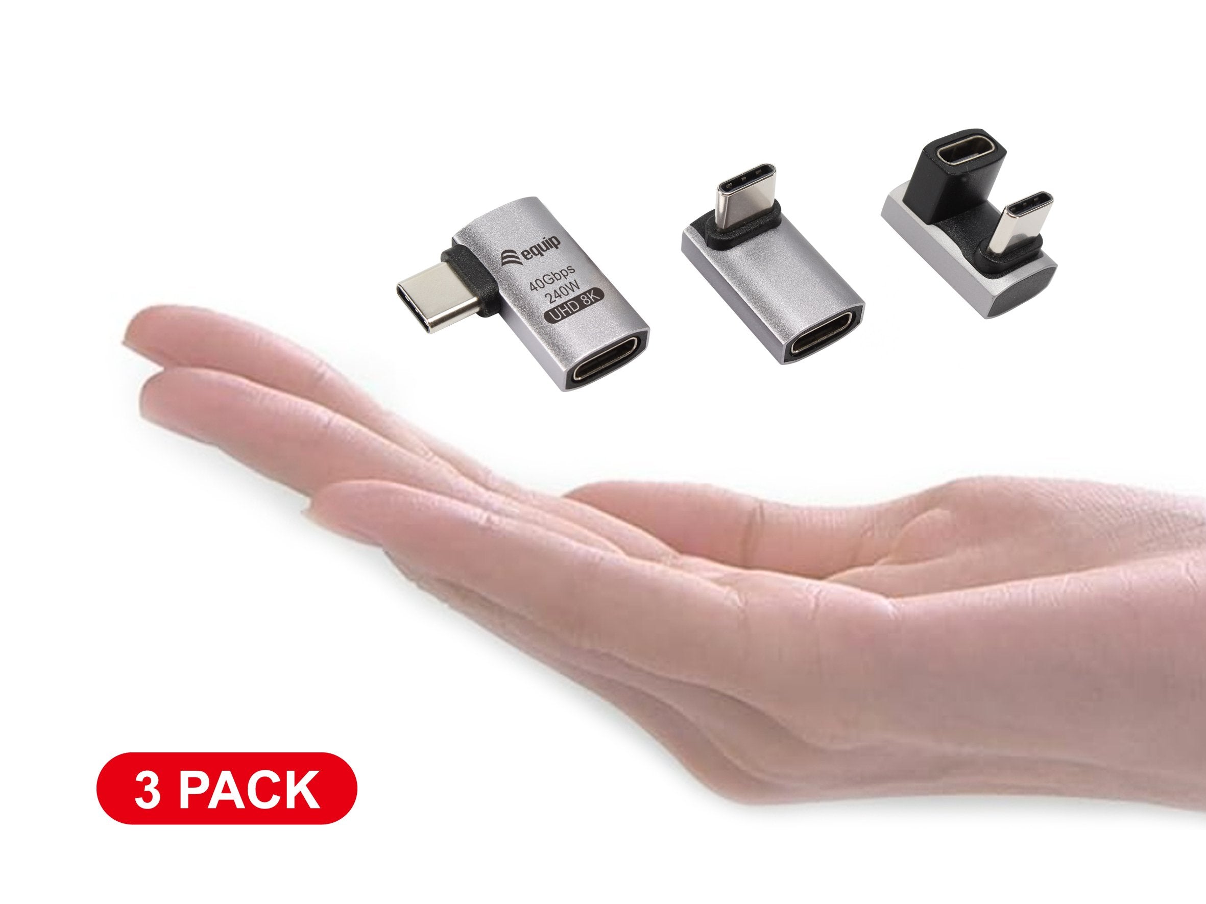Equip Adaptador Usb 4.0 -> Usb-C 40gbps, 240w Pd, 3er-Pack Gr