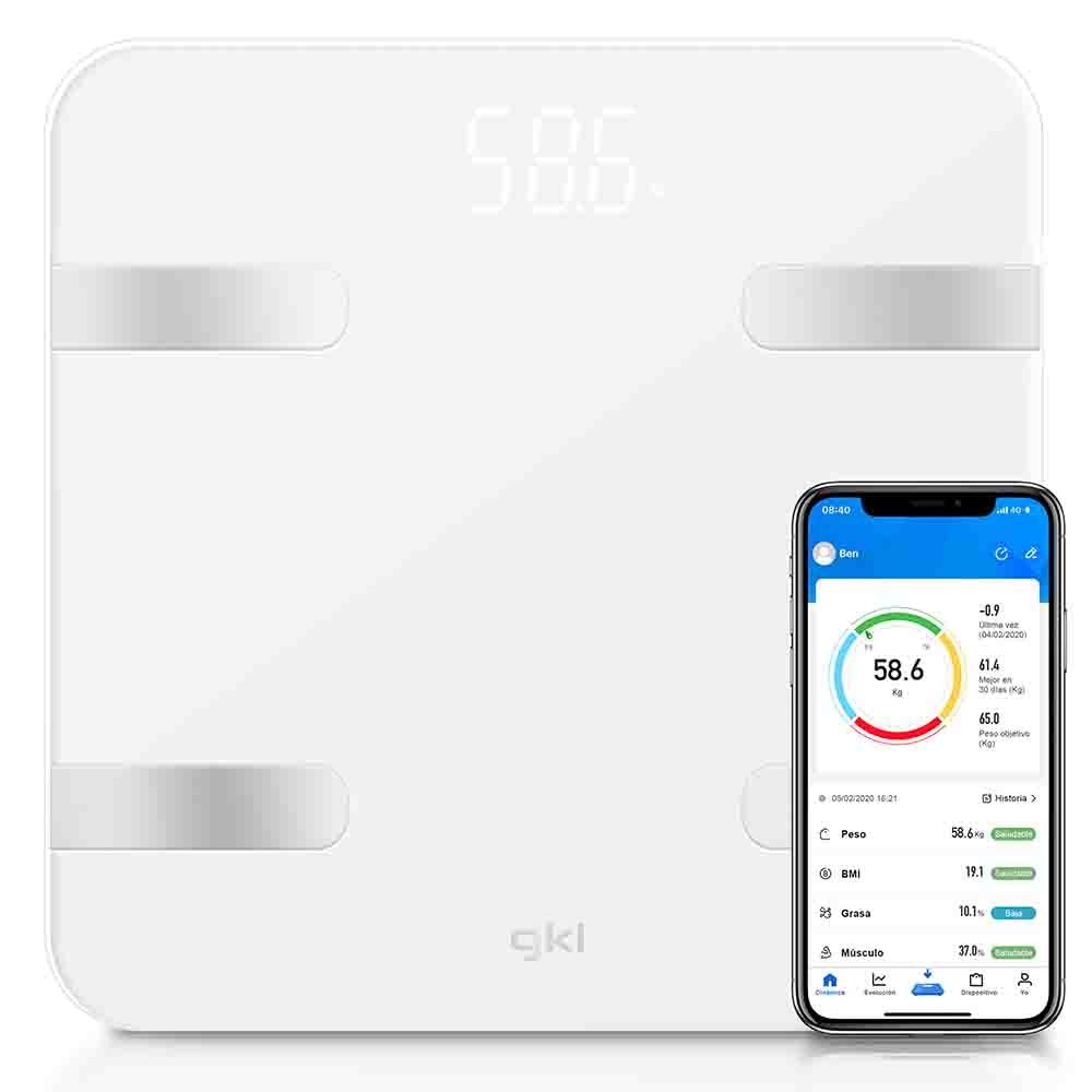 Báscula Bluetooth Grunkel Blanca Fitblue300white