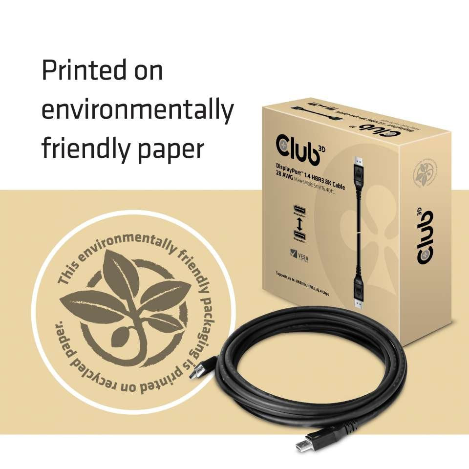 Club3d Cable Displayport 1.4 Hbr3 8k M/M 5 Metro