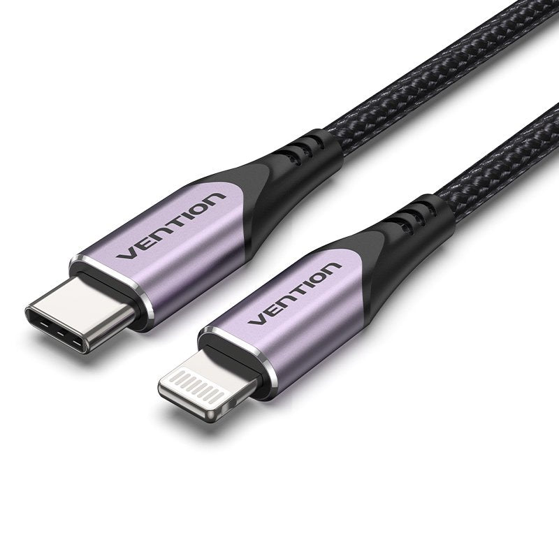 Cable Usb 2.0 Tipo-C Lightning Vention Tacvf Usb Tipo-C Macho Lightning Macho 1m Morado