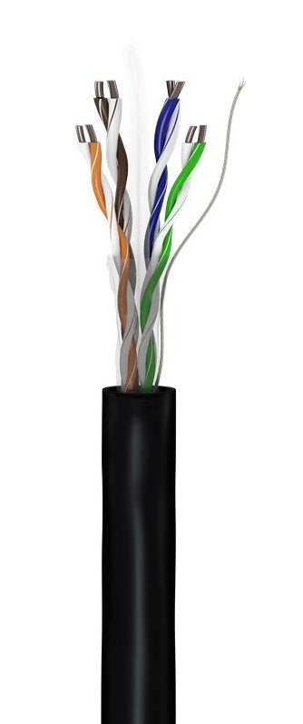 Patchkabel Outdoor Cat.6 U/Utp Schwarz, 100 Meter