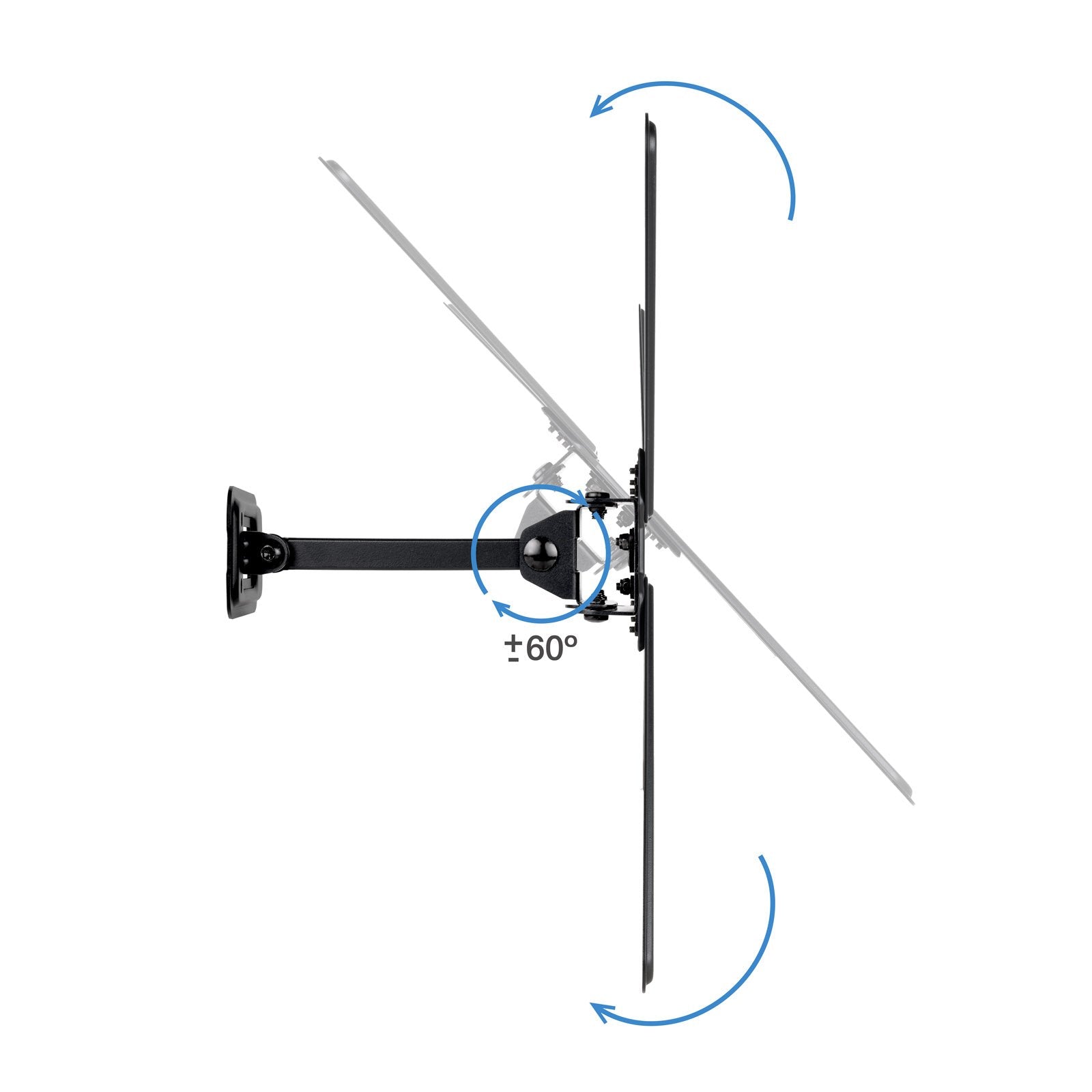 Soporte Pared Pantallas 13-55" Gira/Incli Negro