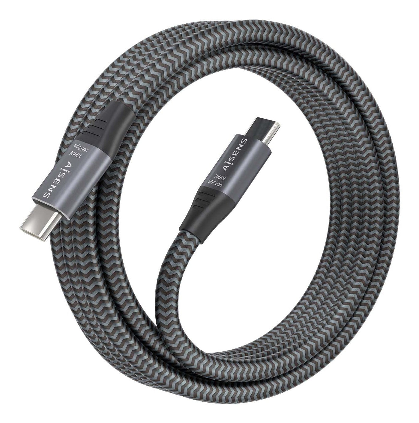 Aisens Cable Usb 3.2 Gen2x2 Aluminio 20gbps 8k@30hz 5a 100w E-Mark, Tipo Usb-C/M-Usb-C/M, Gris, 3.0m