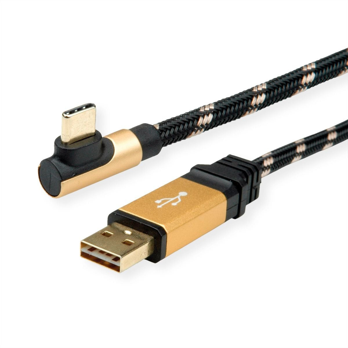 Roline Gold Usb 2.0 Cable, Usb A St Reversibel - Usb C St Gewinkelt, 3 M