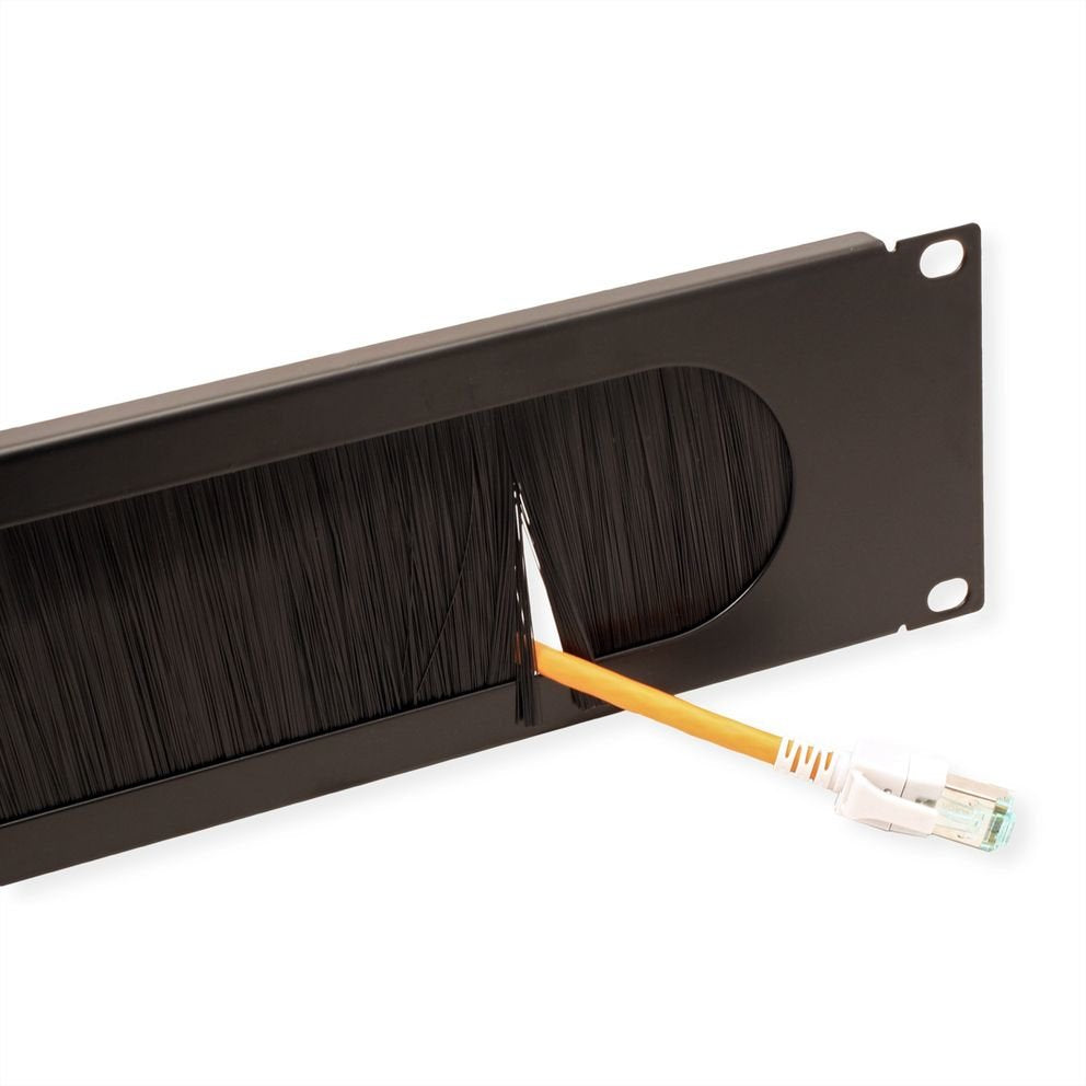 Value 19-Zoll-Cabledurchfhrung 2 He Mit Brstendichtung, Schwarz