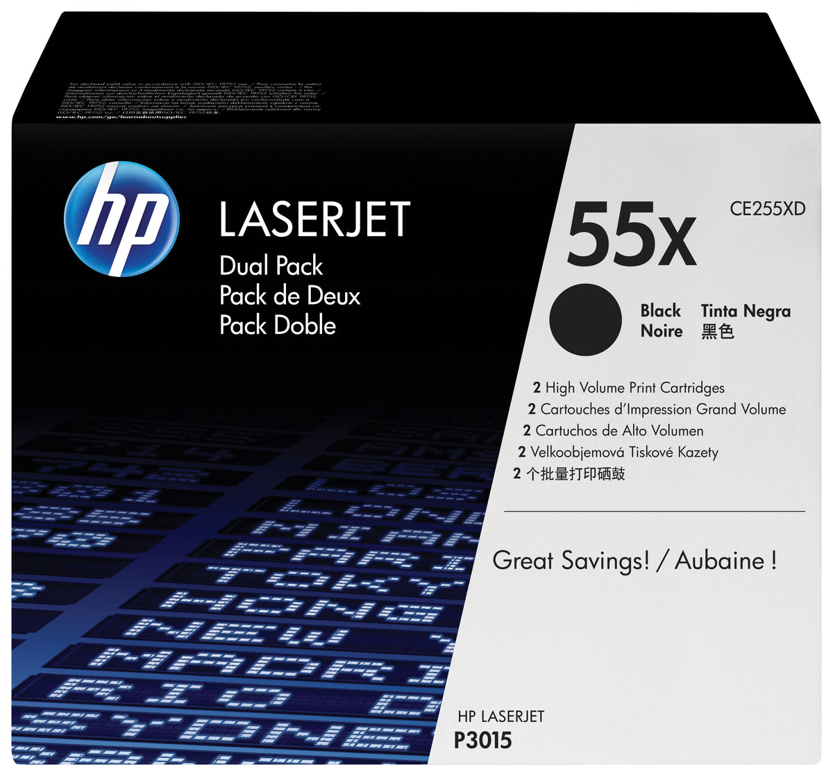 EAN 0885631277102 - HP 55X 2-pack High Yield Black Original LaserJet Toner Cartridges cartucho de tóner 2 pieza(s) imagen 1