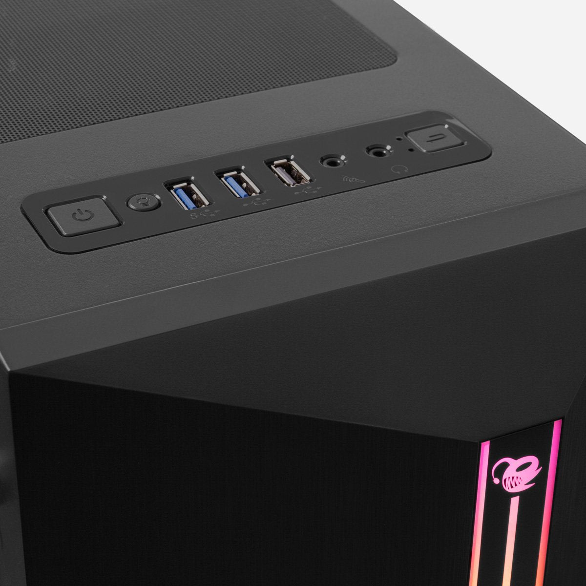 Caja Pc Deep Gaming Dgc-200 Rgb Atx Black S/F Coolbox Bahias Int:2x3'5, 2x2'5/ 2xusb3.0 1xusb2.0, Audio In/Out/ Iluminacion Argb