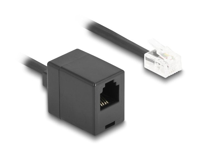 Delock Telefoncable   Spiralcable Rj11 Stecker Zu Rj11 Buchse Schwarz 5 M
