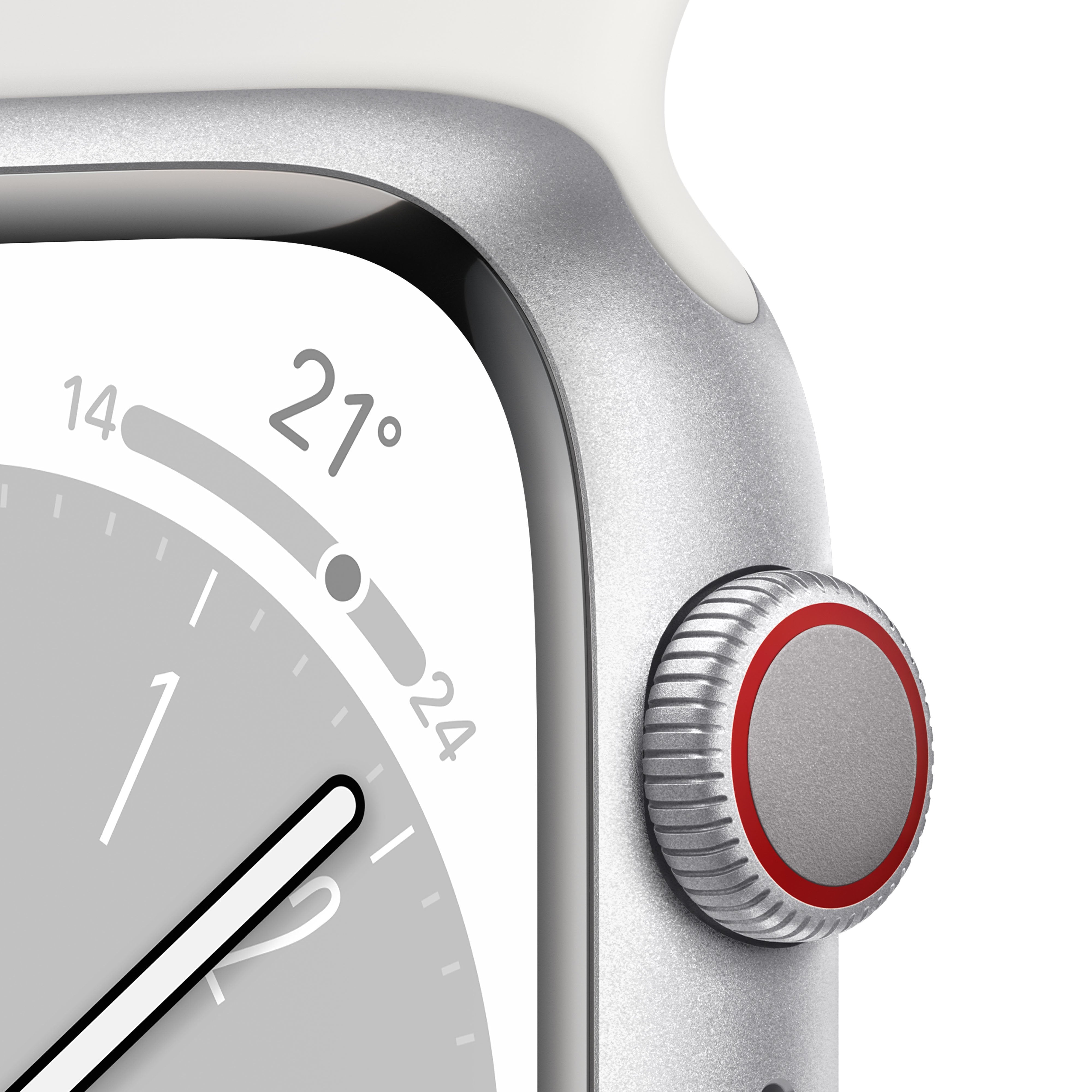 Apple Watch Series 8 Gps Cellular 45mm Caja De Aluminio Plata Correa Deportiva Blanca