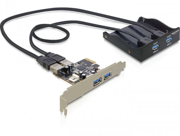 Panel Frontal De Delock 2 X Usb 3.0 + Tarjeta Pci Express 2 X Usb 3.0