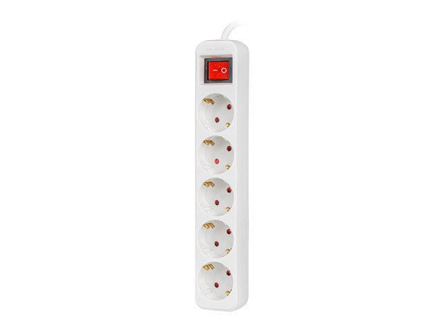 Regleta Lanberg 5 Tomas Schuko Con Protecion Blanca 1.5m