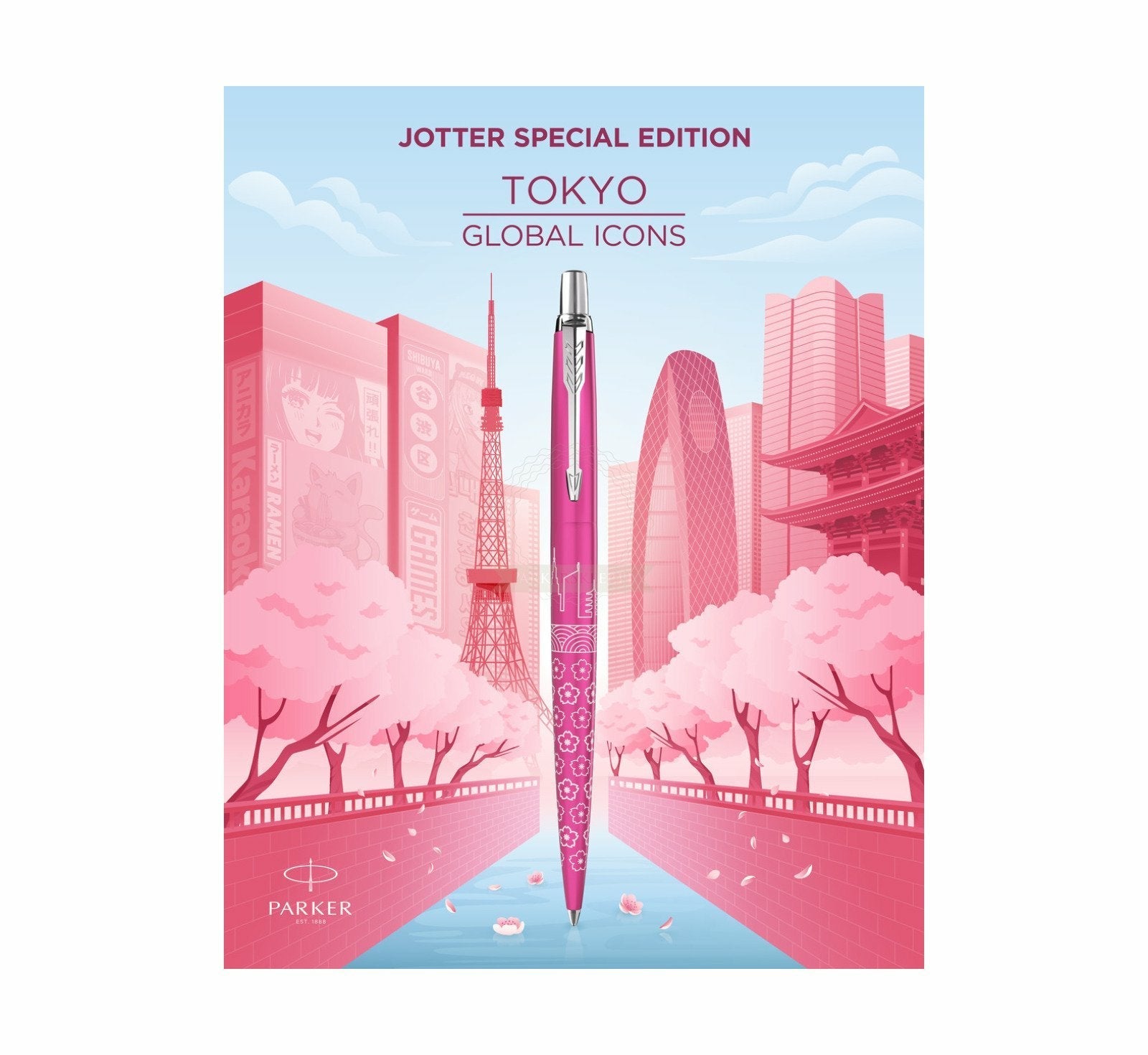 Parker Bolígrafo Spezial Edit.Global Icons Tokyo Rosa Caja De Regalo
