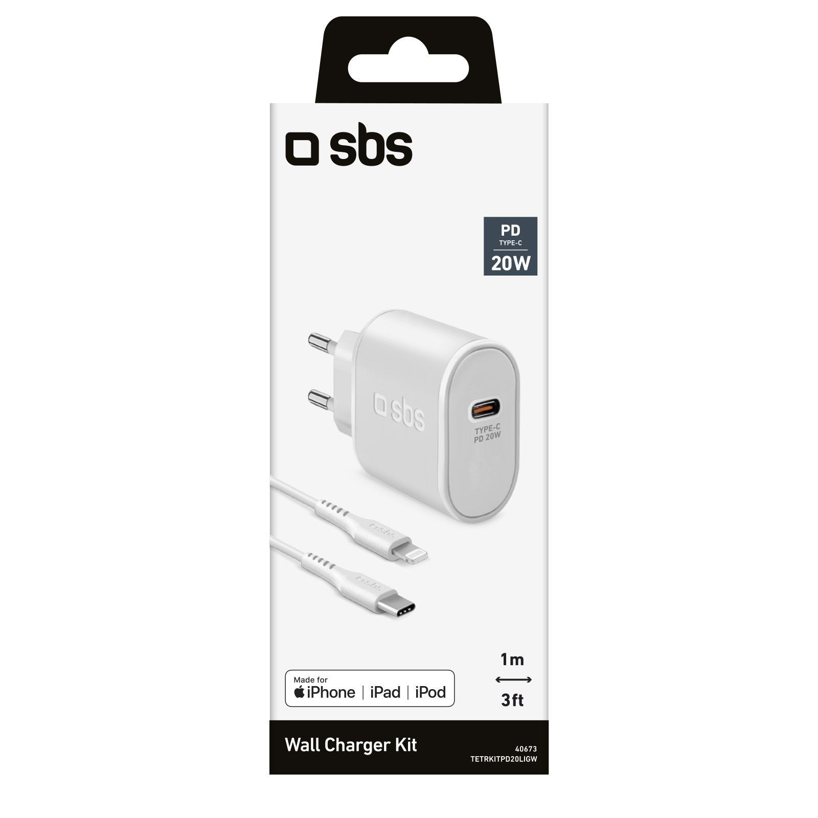Sbs Tetrkitpd20ligw Cargador De Dispositivo Móvil Blanco Interior