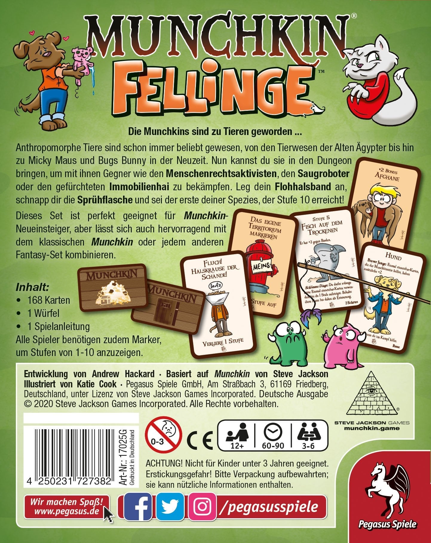 Pegasus Munchkin Fellinge, Juego De Cartas 17025g