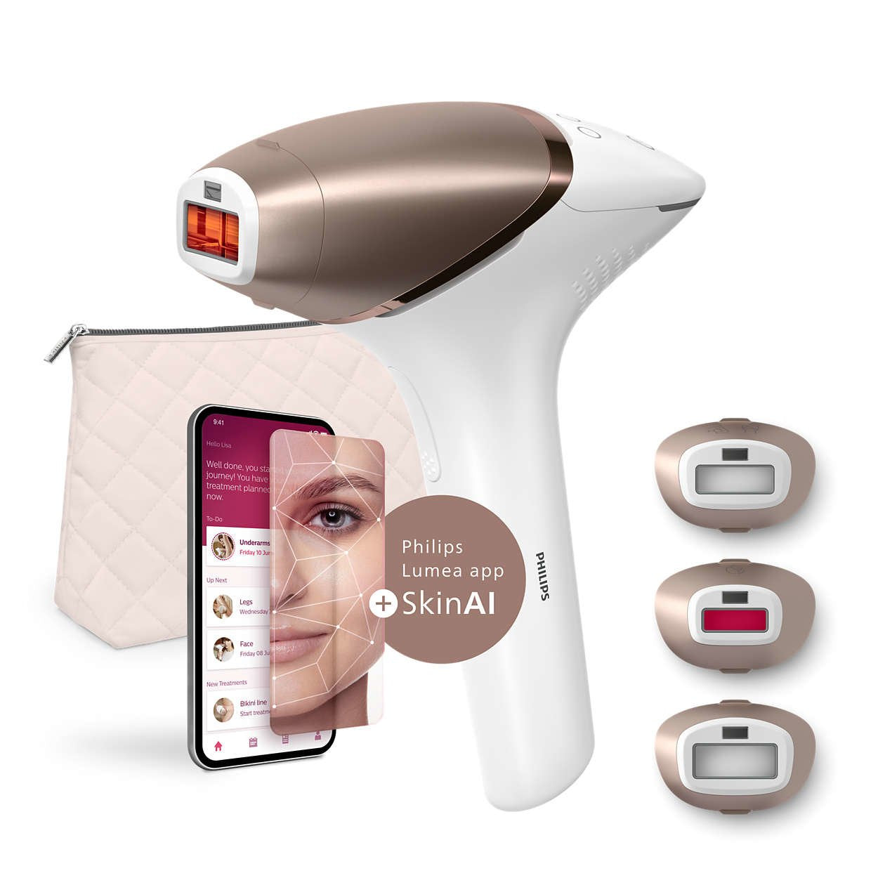 Philips Bri973/00 Depiladora De Luz Pulsada Luz Pulsada Intensa (Ipl) Oro Rosa, Blanco