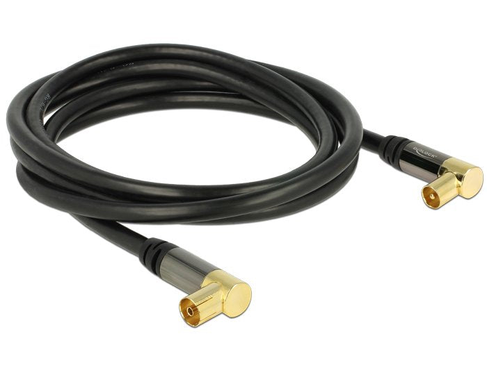Delock Cable De Antena Coaxial Iec Macho 90° > Iec Hembra 90°, Rg-6/U 2m