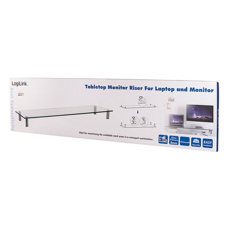 Logilink Bp0060 Soporte De Mesa Para Pantalla Plana Independiente Acero Inoxidable, Transparente