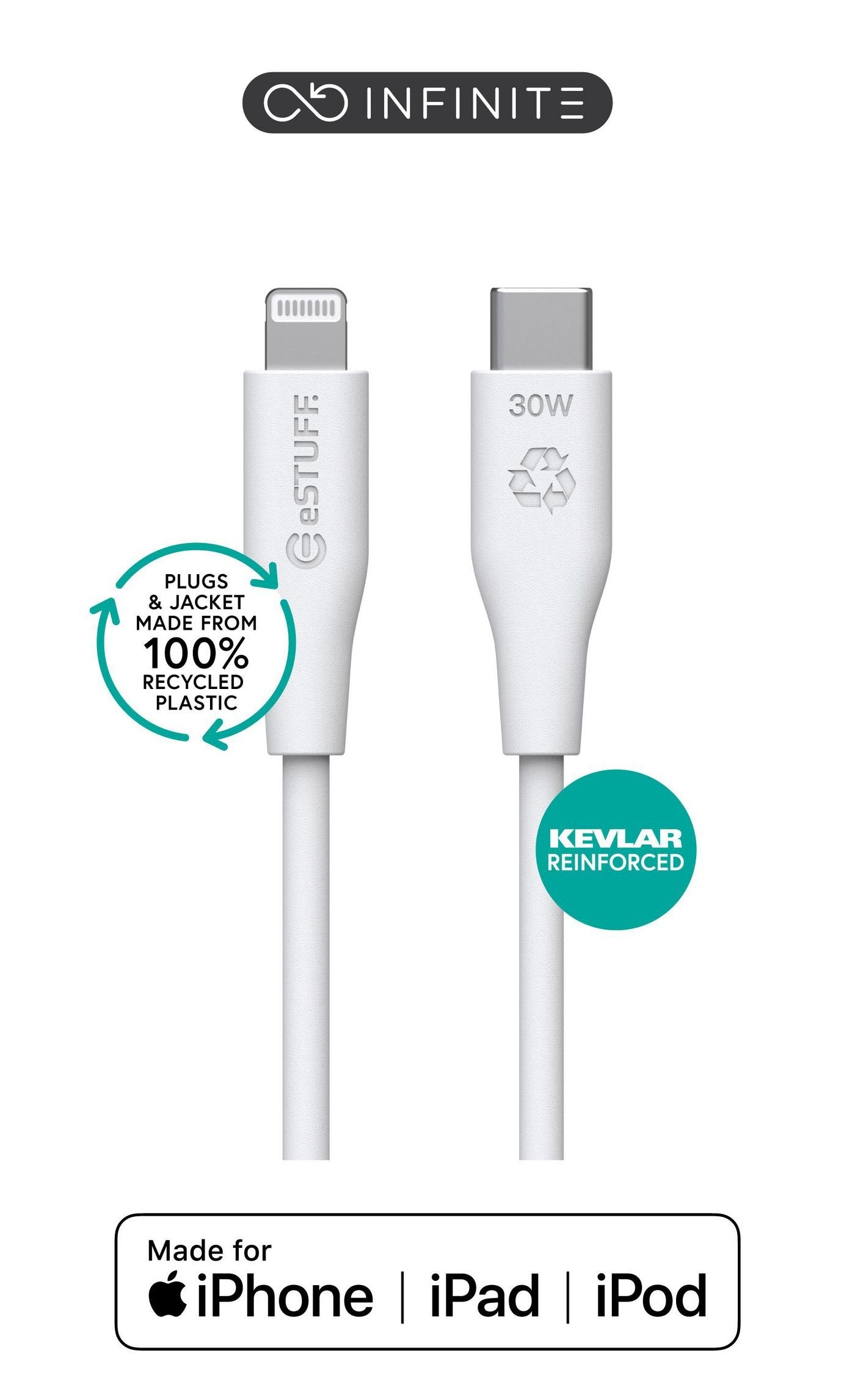 EAN 5715063032244 - eSTUFF ES602270 cable de conector Lightning 2 m Blanco imagen 1
