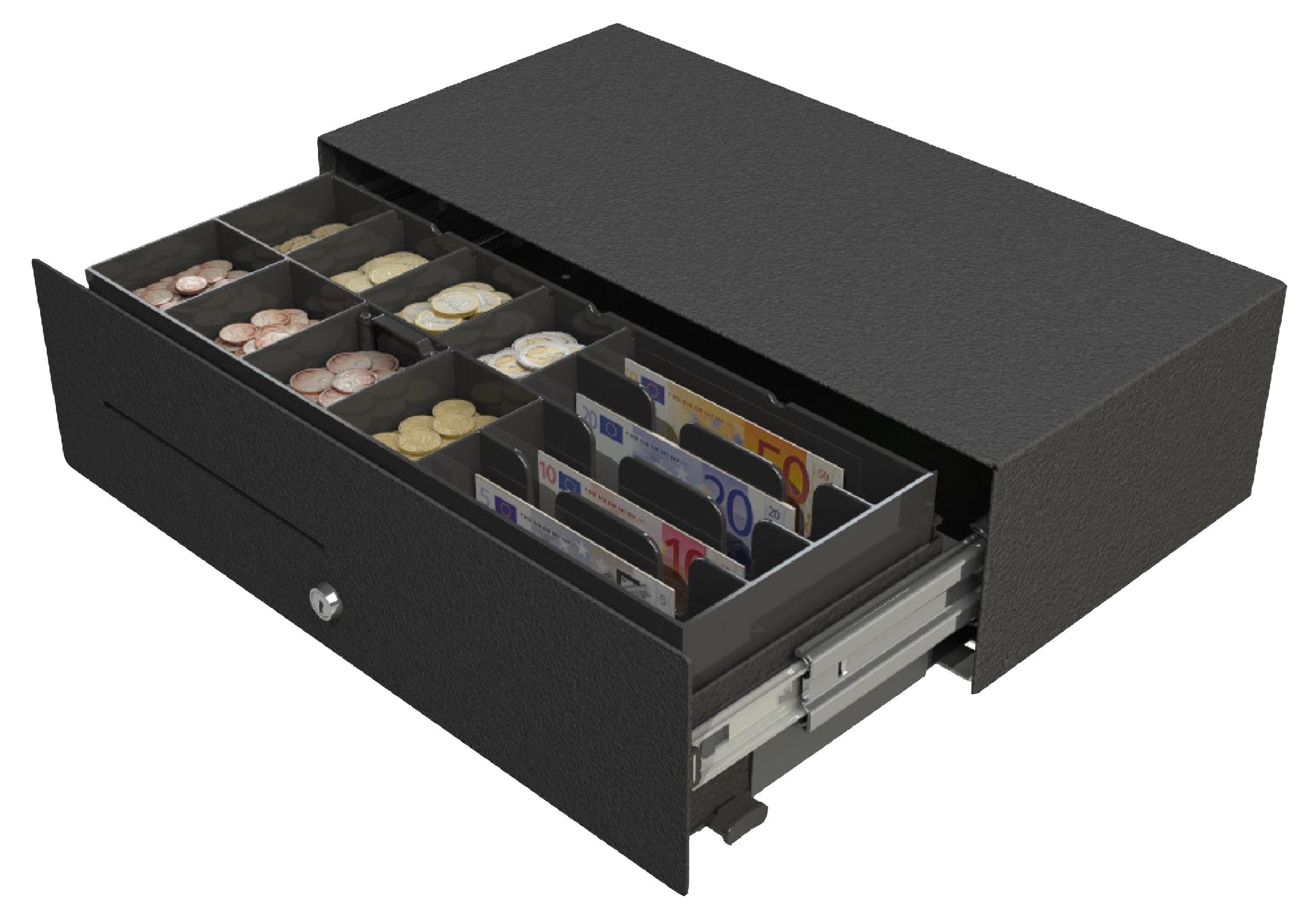 Micro Slide-Out Cash Drawer Black, 453x224x130