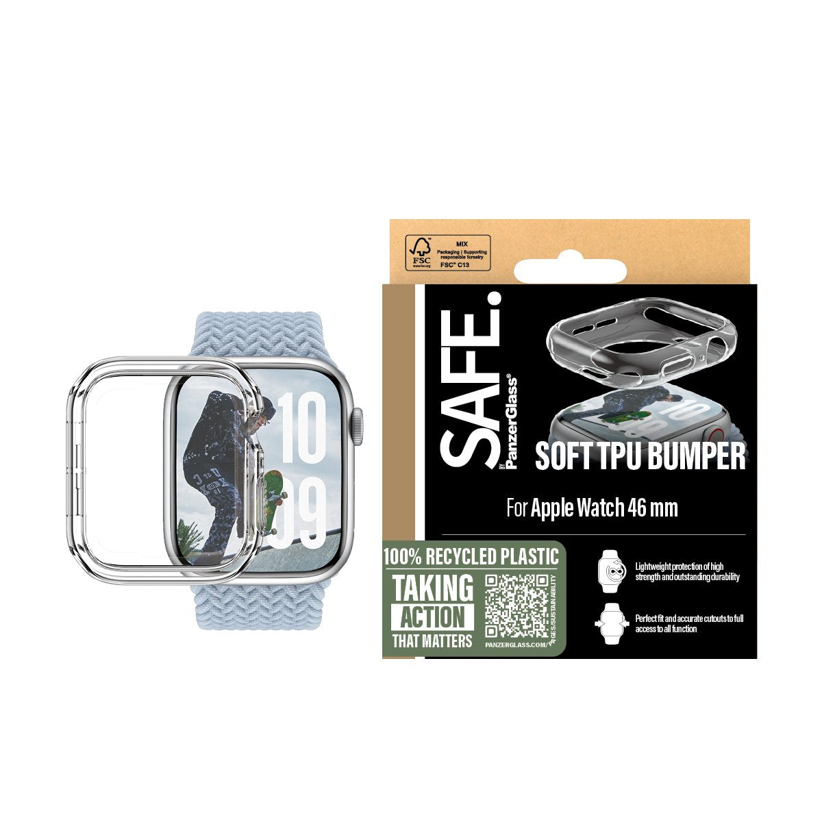EAN 5715685003752 - PanzerGlass SAFE. by ® TPU Bumper Transparent Apple Watch Series 11 | 10 | 46mm funda para teléfono móvil imagen 2