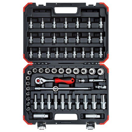 Gedore R59003059 Set De Conectores Y Conector, Llave De Tubo Rojo/Negro, 80 Mm