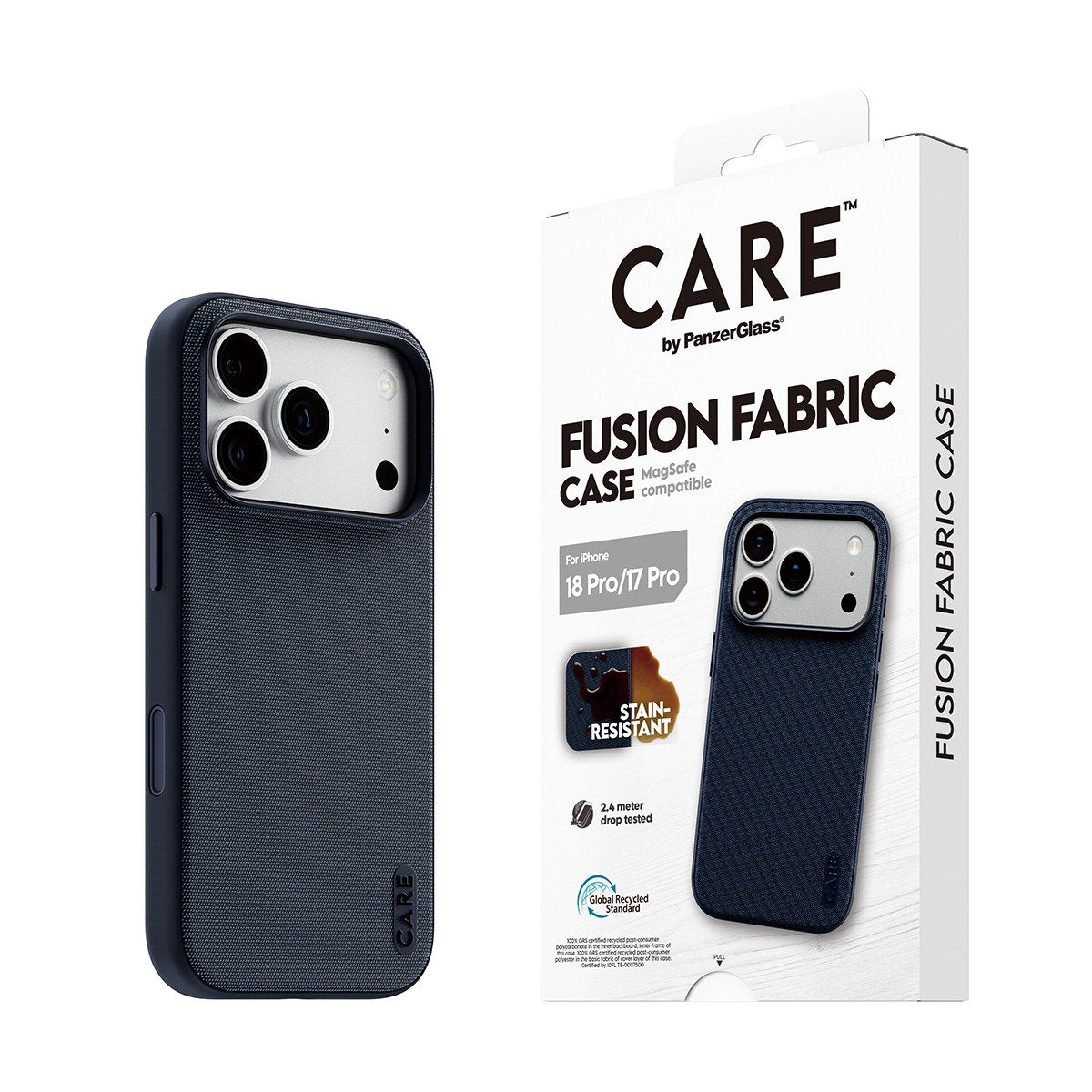 Care By Panzerglass Fusion Fabric Case Azul M. Magsafe Iphone 17 Pro