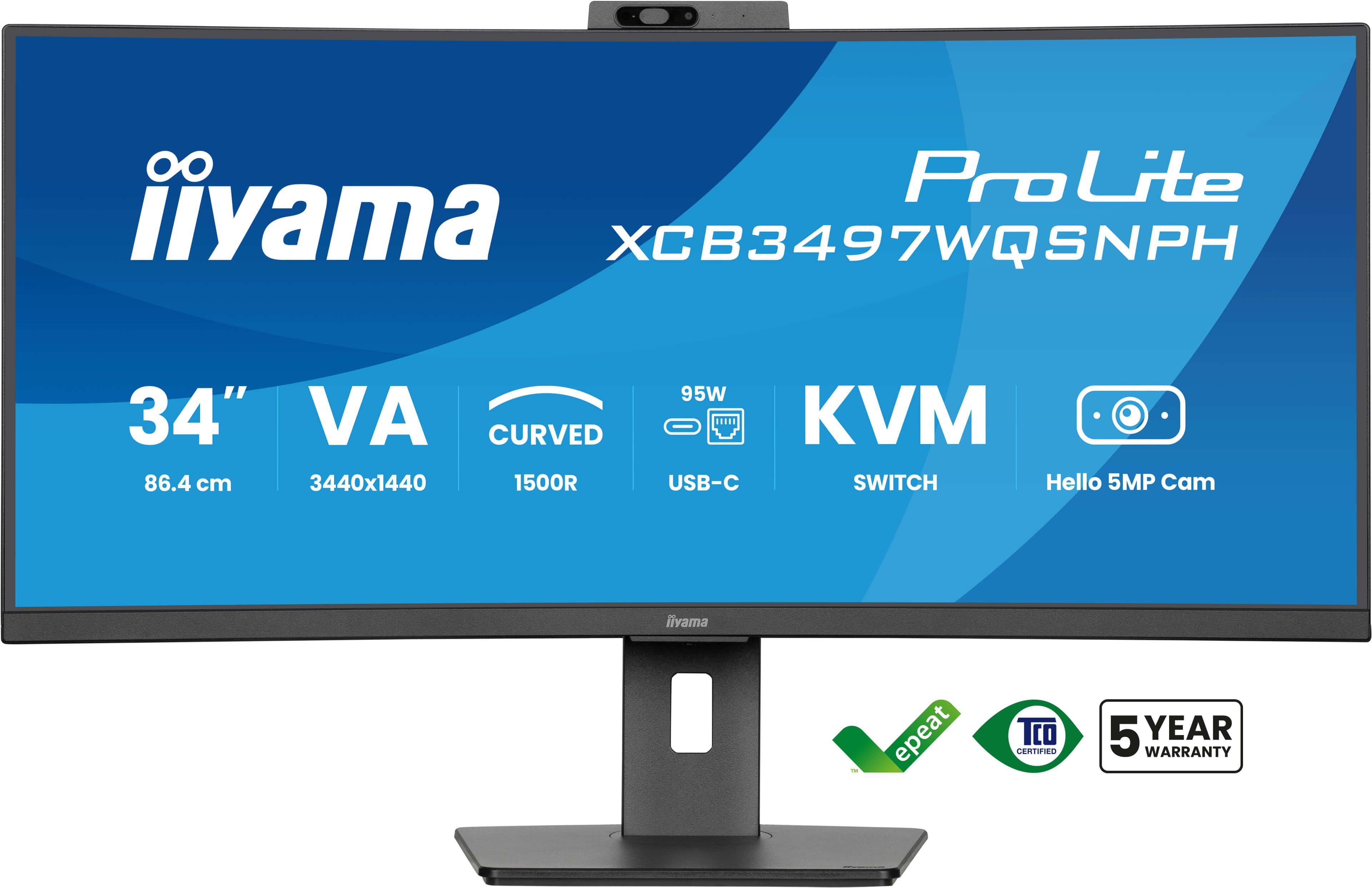 EAN 4948570125296 - iiyama ProLite XCB3497WQSNPH-B1 pantalla para PC 86,4 cm (34") 3440 x 1440 Pixeles UltraWide Quad HD LED  imagen 2