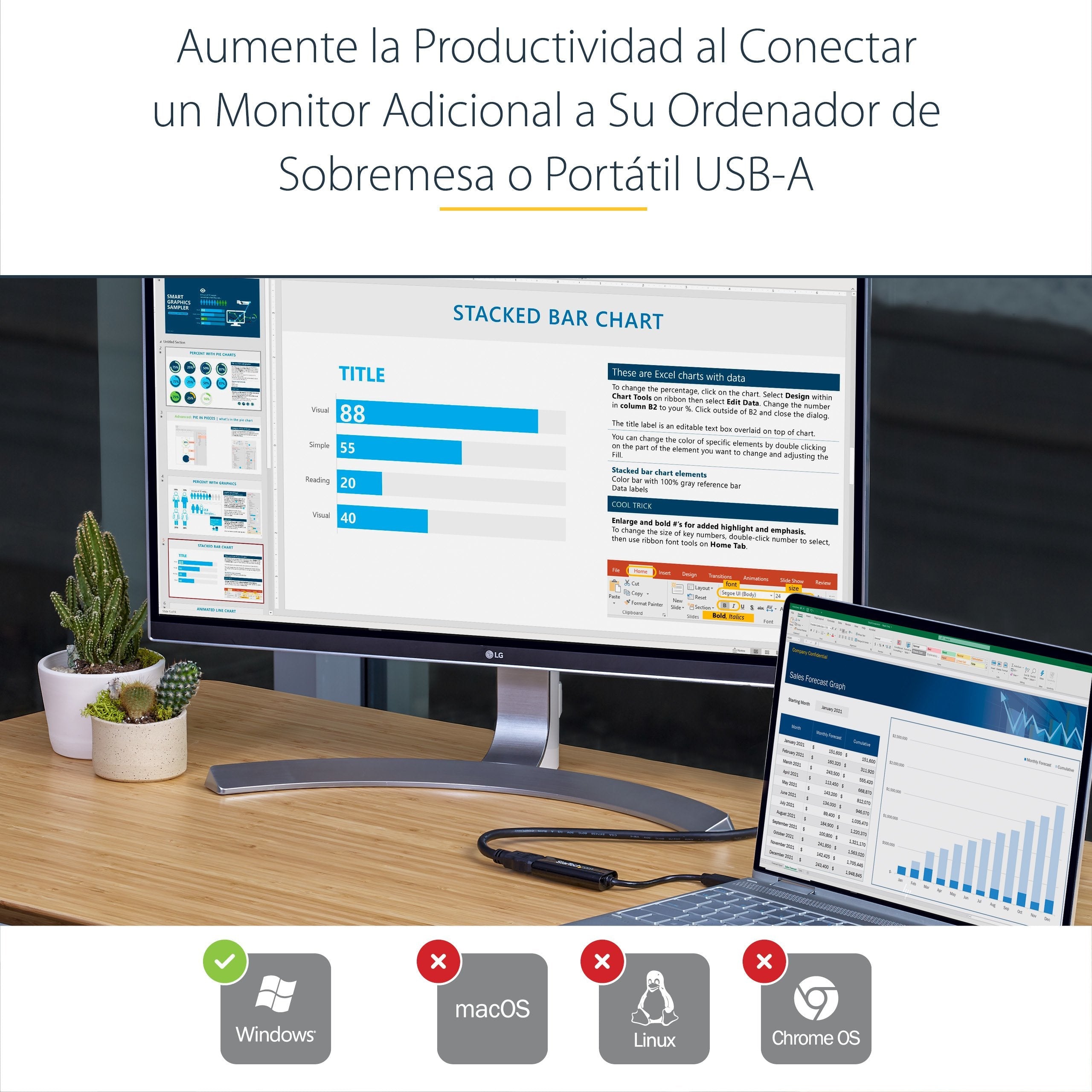 EAN 0065030854887 - StarTech.com USB32HDES Adaptador gráfico USB 1920 x 1200 Pixeles imagen 6