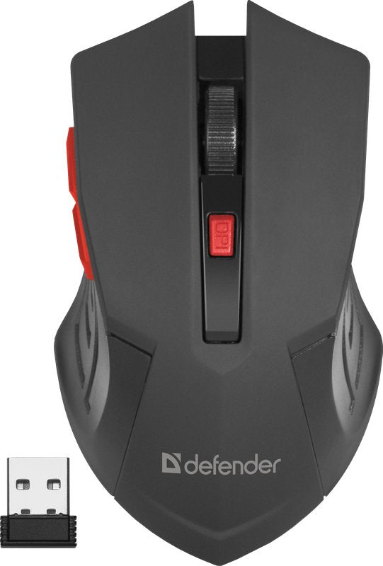 Defender Ratón Inalámbrico Accura Mm-275 Rf Negro-Rojo Óptico 1600dpi 6p 52276