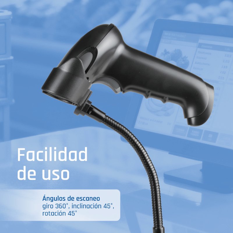 EAN 8435364320143 - iggual L2DUSB-G-AX Lector de códigos de barras portátil 1D/2D CMOS Negro imagen 12