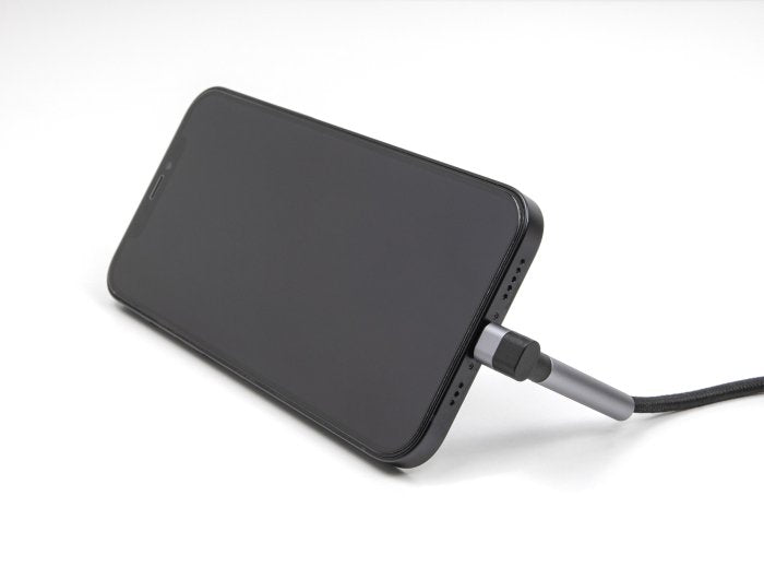 Delock 85404 Cable De Datos Y Carga Usb Tipo-A A Lightning Para Iphone, Ipad, Ipod Acodado Con Función De Soporte Negro 1,5 M Mfi