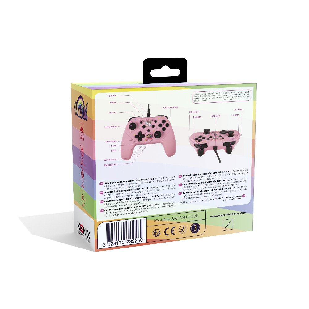 EAN 3328170282260 - Konix KX UNIK SWITCH/PC PAD BE LOVE Rosa USB Gamepad Analógico/Digital Nintendo Switch, PC imagen 8