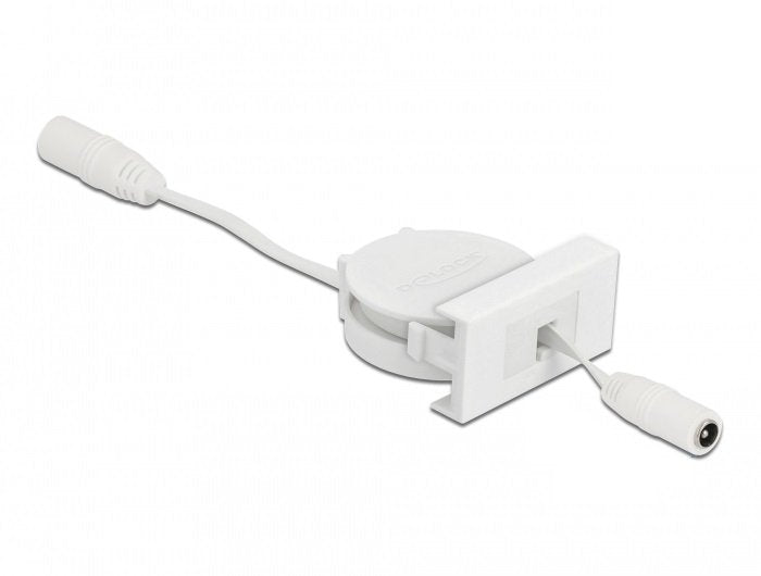Delock Cable Retráctil De Alimentación Del Módulo Easy 45 Dc 5,5 X 2,1 Mm Hembra / Hembra Blanco