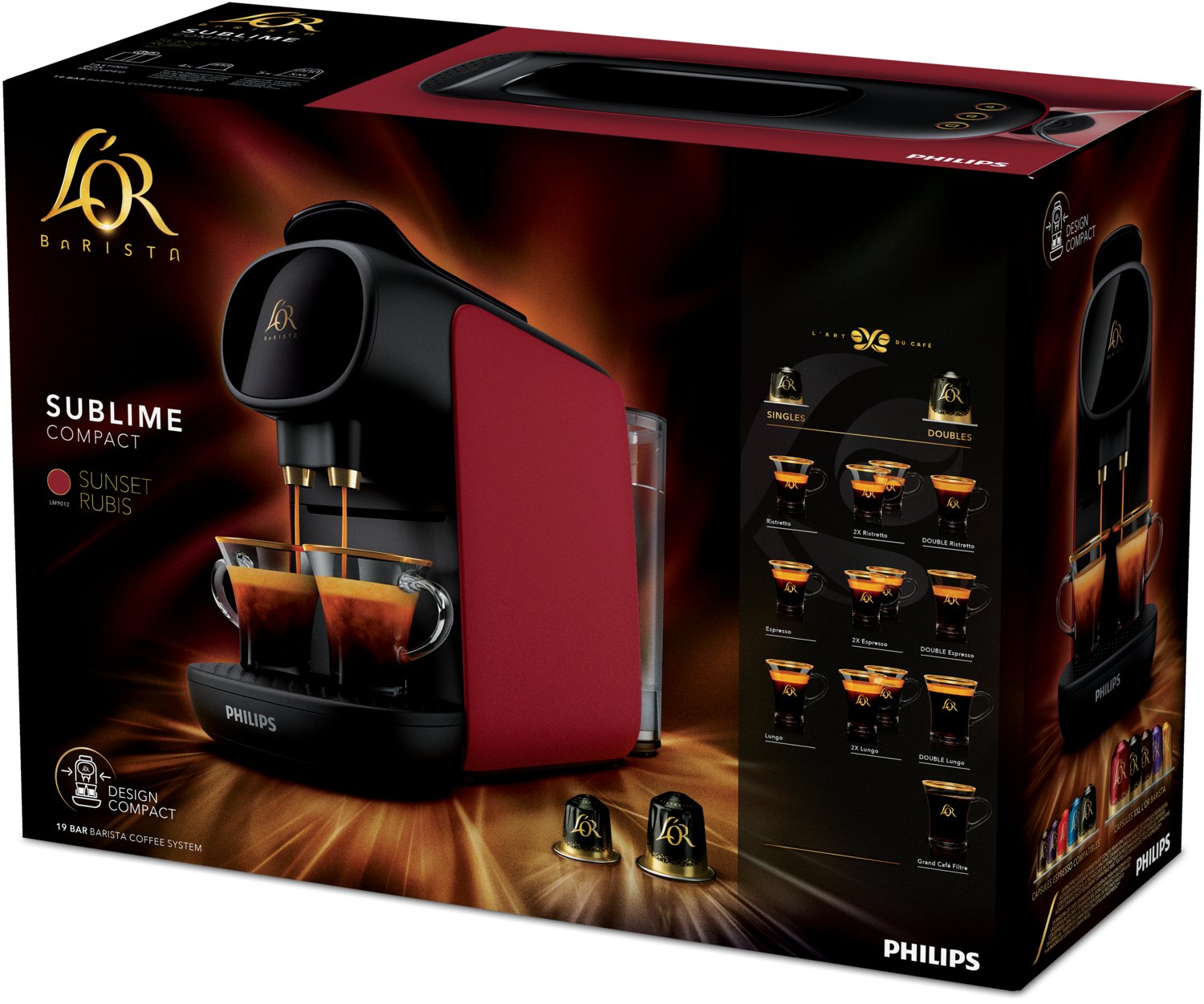Cafetera De Cápsulas Philips L'Or Barista Sublime Lm9012 50 Compatible Cápsulas Nespresso Y L'Or Negra Y Roja