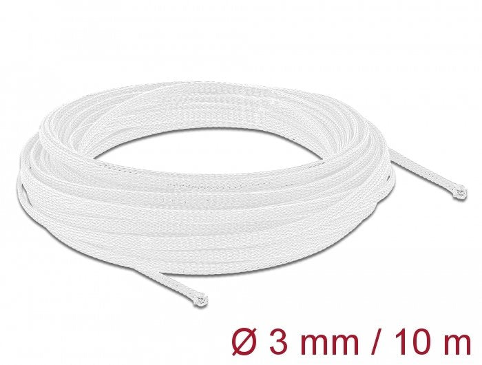Delock Funda Trenzada 10 M X 3 Mm Blanco
