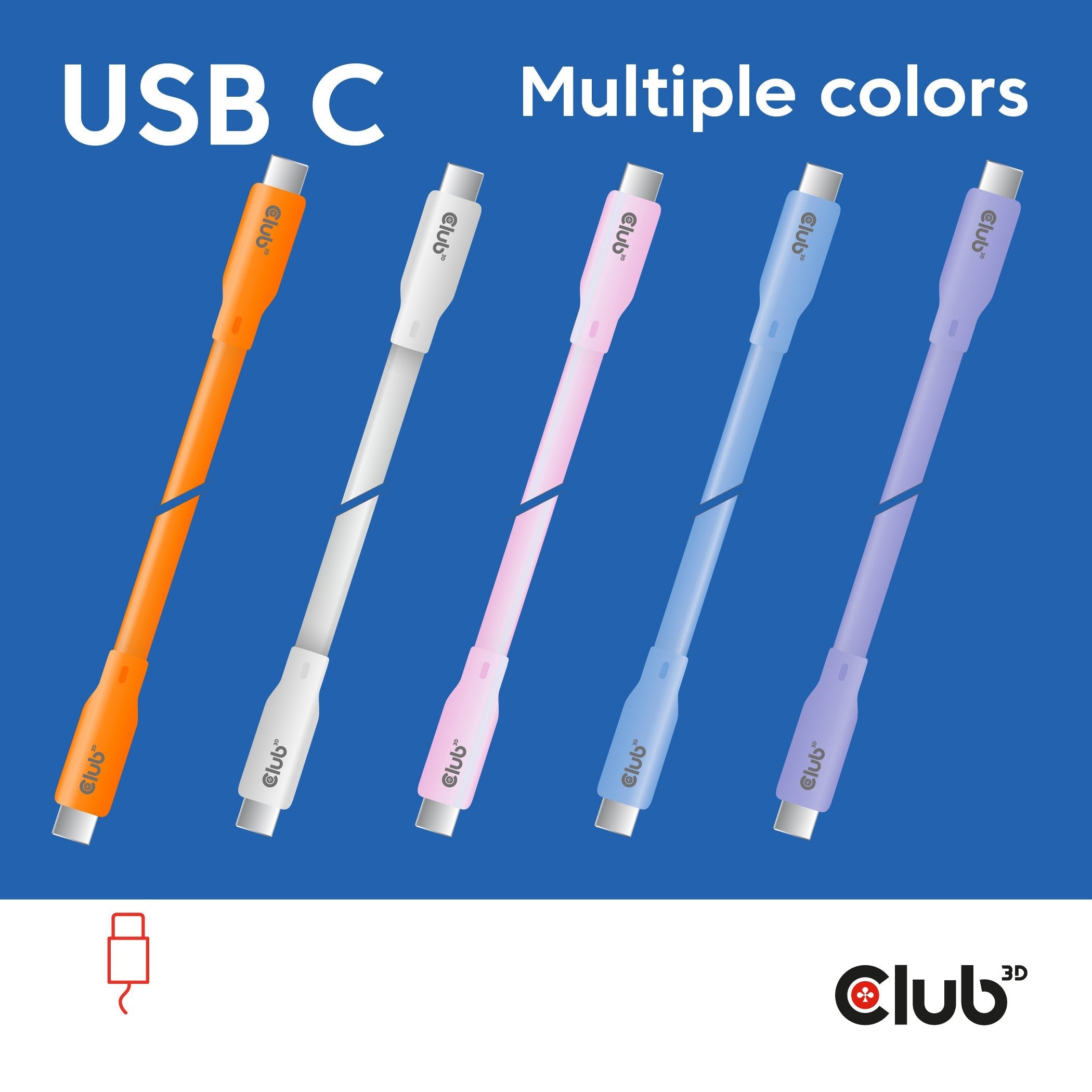 Club3d Lifemyle Usb-C Cable Pd 240w,20gbps 2m Lila M M Retail