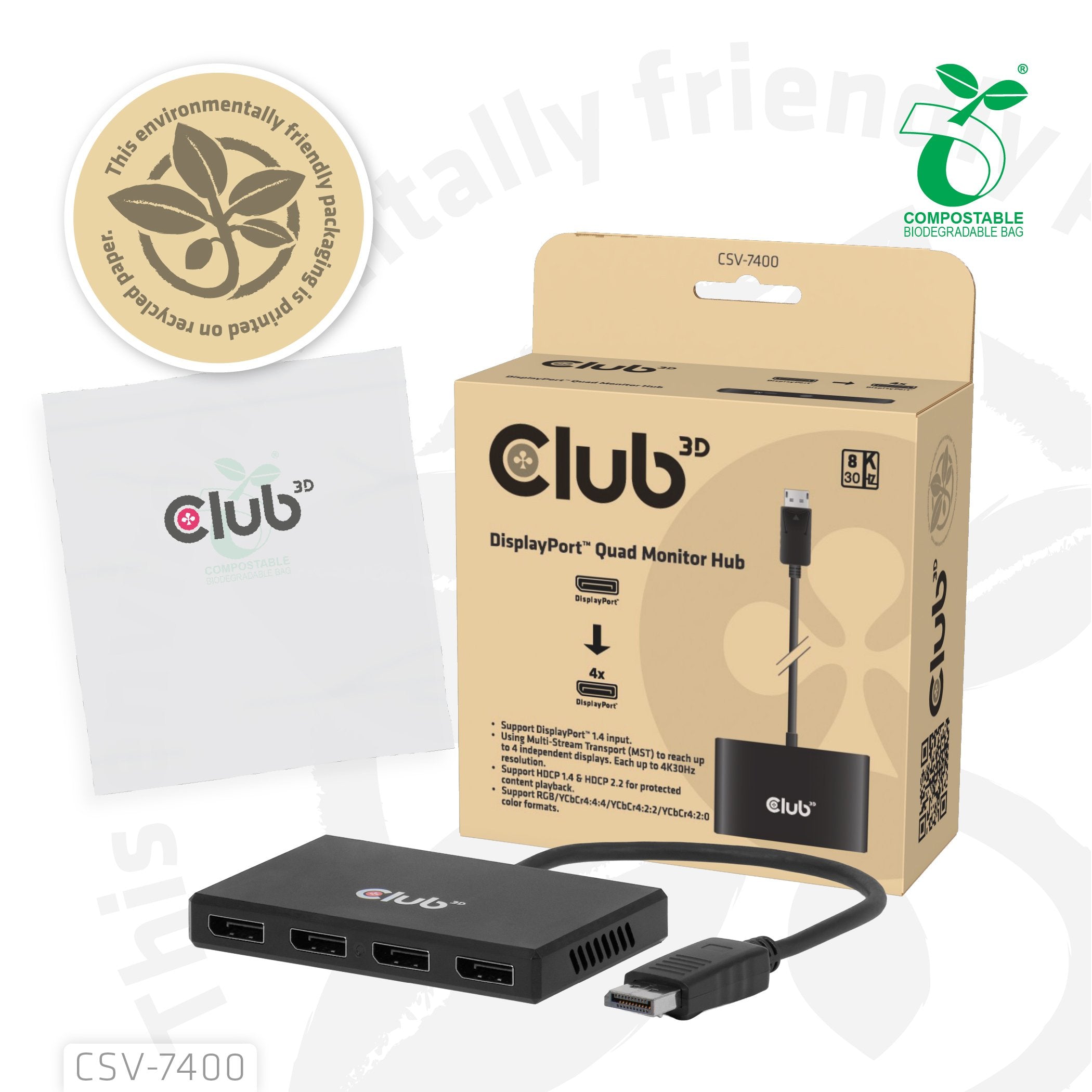 EAN 8719214473679 - CLUB3D CSV-7400 divisor de video 4x DisplayPort imagen 15