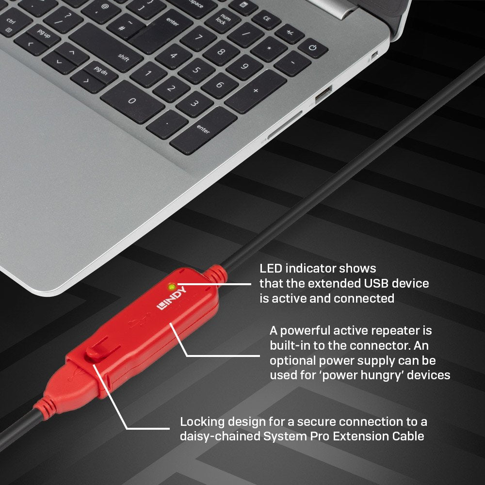 EAN 4002888429238 - Lindy 42923 cable USB USB 2.0 30 m USB A Negro, Rojo imagen 6