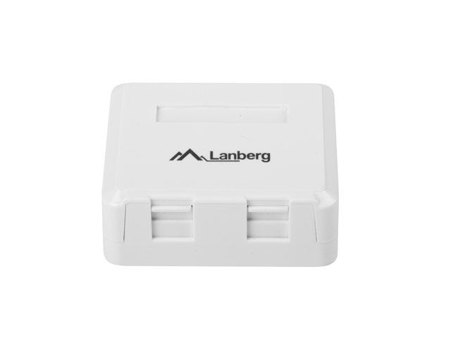 Roseta De Pared Lanberg Ok1-0002-W 2 Puertos Keystone 19.2*14.9mm Enrutamiento Cables 180º Blanco