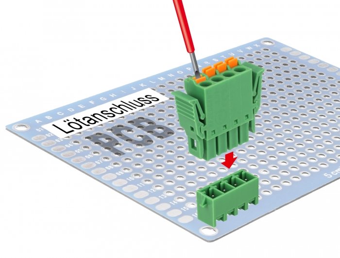 Terminalblock Set Für Platine 4 Pin 3,81 Mm Rastermass Vertikal