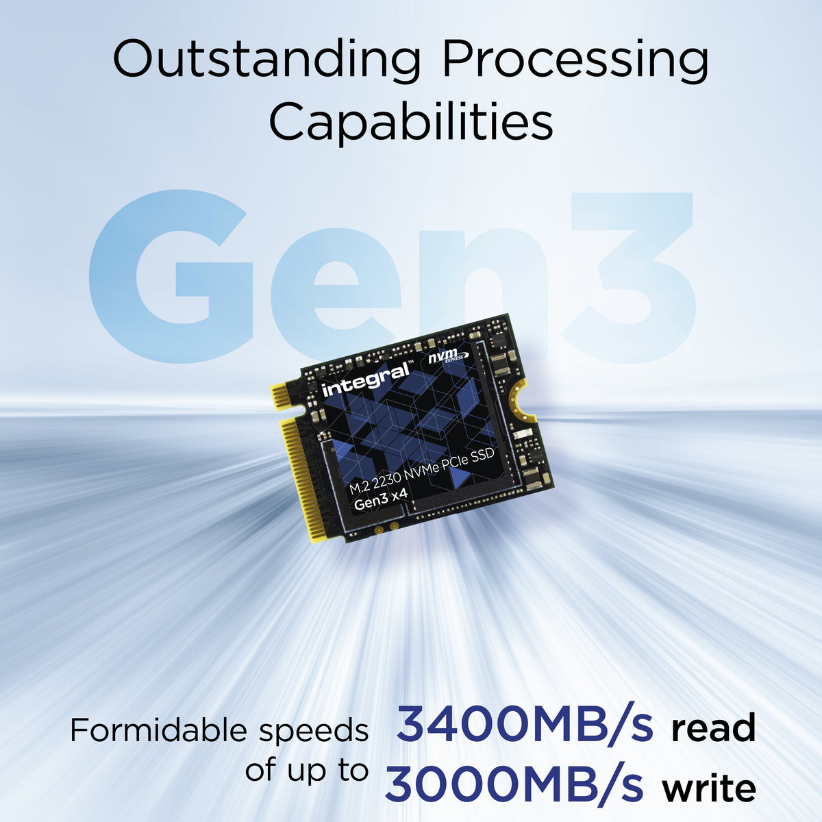 256gb Ssd M.2 2230 Nvme 1.4 Pcie Gen3x4 R-3000mb/S W-1800mb/S Tlc Tbw 185 Integral