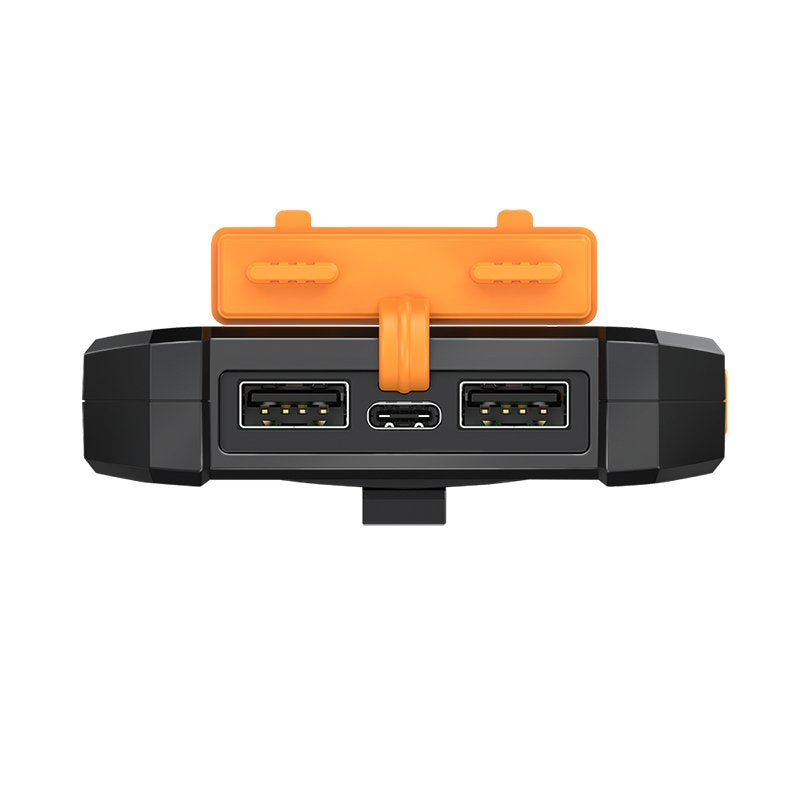 Bateria Externa Power Bank  8000  Solar 2 Puertos Usb-A De Control De Calidad Linterna Negro Naranja Logilink